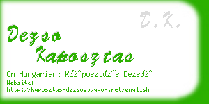 dezso kaposztas business card